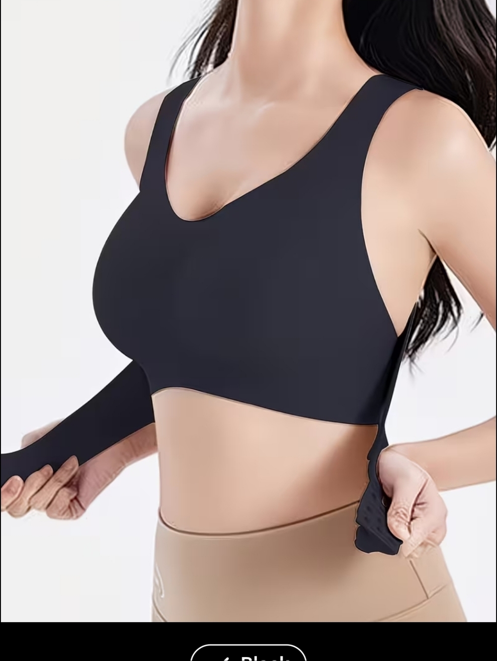 Source Unknown Black Seamless Racerback Bralette For POSTURE correction - Picture 2 of 12